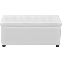 Acheter Helloshop26 Banquette pouf tabouret meuble pouf de rangement cuir synthétique blanc 3002220