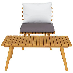 Avis Maison Chic Salon de jardin 2 pcs avec coussins - Table et chaises d'extérieur - Mobilier/Meubles de jardin Moderne Bois d'acacia solide -MN58611