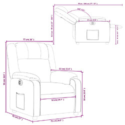 vidaXL Fauteuil inclinable électrique Crème Similicuir pas cher