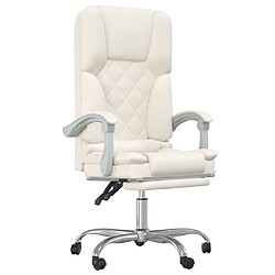 vidaXL Fauteuil de massage inclinable de bureau Crème Similicuir