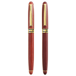 Stylo Plume et Stylo à Bille Bambou Rouge avec Boîte de Rangement Kit Stylo à Ecriture Cadeau Enfant Adulte