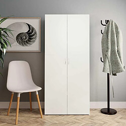 Maison Chic Armoire à Chaussures,Meuble de Rangement à Chaussures Blanc 80 x 35,5 x 180 cm Bois d'ingénierie -MN78288