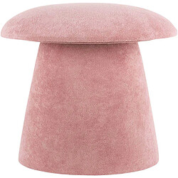 LEITMOTIV Pouf en velours Mushroom rose pâle.