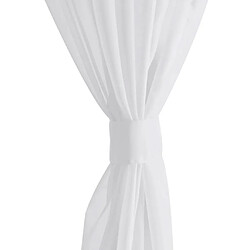 Avis vidaXL Rideau fin Blanc 140x175 cm 2 pcs