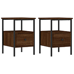 vidaXL Tables de chevet 2 pcs chêne marron 34x36x50 cm bois ingénierie