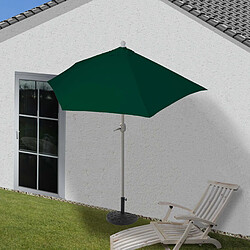 Decoshop26 Parasol demi-rond balcon uv 50+ polyester/aluminium 3kg 300 cm vert avec pied 04_0007908