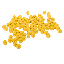 Avis 100 pièces en bois blanc dés d6 six faces dés pour d u0026 d rpg jeux jaune