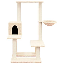 Helloshop26 Arbre à chat meuble tour grimper jouet grattage grattoir escalade plateforme avec griffoirs en sisal 94,5 cm crème 02_0022534