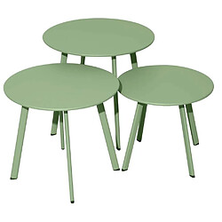 Avis Proloisirs Table basse de jardin en acier Massai 45 cm vert light.