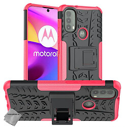 Htdmobiles Coque rigide anti choc pour Motorola Moto E20 / E30 / E40 + verre trempe - ROSE