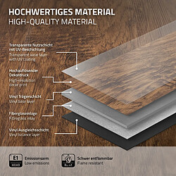 ML-Design Planches de vinyle pour revêtement de sol en vinyle PVC 7,7 m²/35 planches de bois d'acacia imperméables pas cher