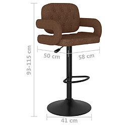 vidaXL Tabourets de bar lot de 2 marron tissu pas cher