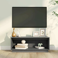 Maison Chic Meuble TV scandinave - Banc TV pour salon Gris 90x35x35 cm Bois de pin massif -MN35684