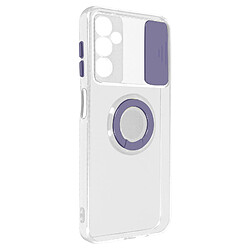 Avizar Coque pour Galaxy A14 4G et 5G avec Cache Caméra Coulissant Bague Support violet