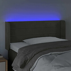 Acheter Maison Chic Tête de lit scandinave à LED,meuble de chambre Gris foncé 93x16x78/88 cm Velours -MN75402