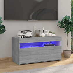 Maison Chic Meubles TV avec lumières LED - Banc TV pour salon Sonoma gris 75x35x40 cm -MN68631