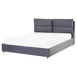 Acheter Beliani Lit avec coffre en velours gris avec rangement 160 x 200 cm BATILLY