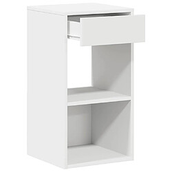 Acheter vidaXL Table de chevet avec tiroir blanc 35x34x66,5 cm