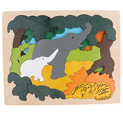 Éléphant de jouets éducatifs d'enfants en bois multicouches de puzzle d'enfants de puzzle