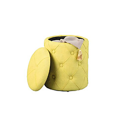 Acheter Vente-Unique Pouf de Rangement Capitonné "Elio" 40cm Jaune