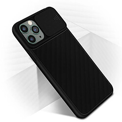 Avizar Coque iPhone 11 Pro Max Protection Finition striée Cache caméra coulissant noir