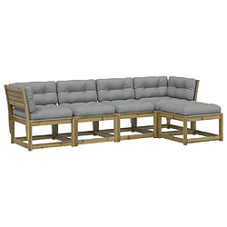 Maison Chic Salon de jardin 5 pcs avec coussins | Ensemble de Table et chaises | Mobilier d'Extérieur bois de pin imprégné -GKD69602