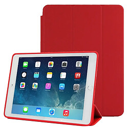 Wewoo Smart Cover Housse en cuir intelligente 3 fois traitée naturellement avec fonction veille / réveil & support pour iPad Air 2 rouge