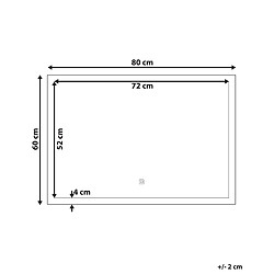 Avis Beliani Miroir LED ARGENS 80 cm Argenté