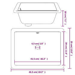 vidaXL Évier salle de bain blanc 46,5x35x18 cm rectangulaire céramique pas cher