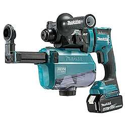 Makita DHR 182 RWTJ Perforateur-Burineur sans fil 18V 1,7J SDS-plus Brushless + 2x Batteries 5,0Ah + Chargeur + Extracteur de poussière + Coffret Makita Makapac