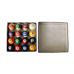 Avis Jt2D Set de 16 Boules de Billard Américain en résine (57mm) 15 boules multicolores numérotées