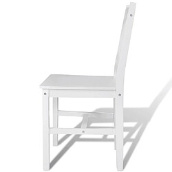 Acheter Maison Chic Lot de 4 Chaises à manger,Chaise pour cuisine blanc bois de pin -MN18778