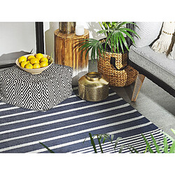 Avis Beliani Tapis extérieur à rayures bleu foncé 120 x 180 cm HALDIA