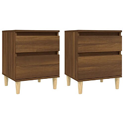 Maison Chic Lot de 2 Tables de chevet - Tables de Nuit Chêne marron 40x35x50 cm