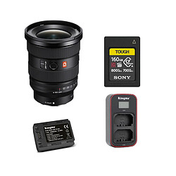 Sony FE 16-35mm f2.8 GM II (SEL1635GM2) +Sony 160GB CFexpress Type A TOUGH Memory Card+ Kingma 2000mAh Battery (Sony NP-FZ100) + Kingma Sony NP-FZ100 LCD Dual USB charger