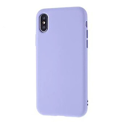 Universal Étui en silicone à boutons latéraux détachables liquides violets légers pour votre Apple iPhone XS / X