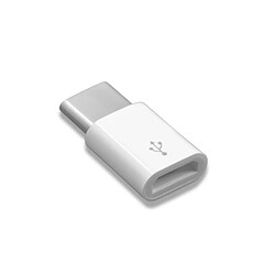 vhbw Adaptateur OTG pour appareils mobiles - Câble de USB Type C (mâle) vers Micro USB (femelle), blanc