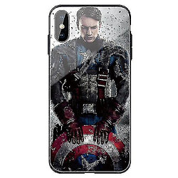 Universal Captain America Personnalise Temperred Glass Case pour Apple iPhone XR