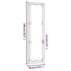 vidaXL Miroir mural avec lumières LED 30x100 cm verre rectangulaire pas cher