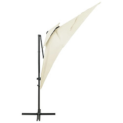 Avis Maison Chic Parasol Jardin | Parasol déporté à double toit Sable 250x250 cm - GKD56543