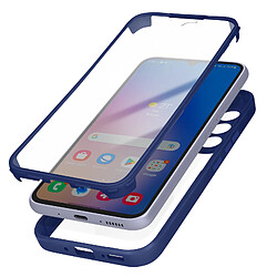 Avizar Coque 360° pour Galaxy A34 5G Dos Rigide Protection Écran Souple Contour Bleu