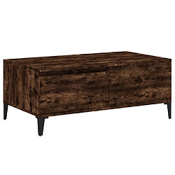 vidaXL Table basse Chêne fumé 90x50x36,5 cm Bois d'ingénierie