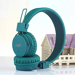 Casque sans fil bluetooth NIA X2 4-en-1 avec microphone support lecteur micro SD / Radio FM / Câble 3,5 mm - Vert