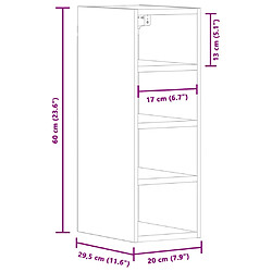 vidaXL Armoire suspendue blanc 20x29,5x60 cm bois d'ingénierie pas cher