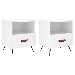 vidaXL Tables de chevet 2 pcs blanc 40x35x47,5 cm bois d’ingénierie