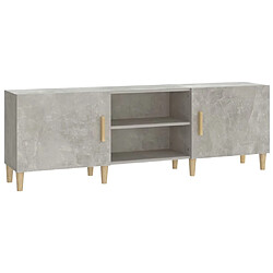 vidaXL Meuble TV Gris béton 150x30x50 cm Bois d'ingénierie