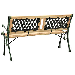 Avis vidaXL Banc de jardin 122 cm fonte et bois de sapin massif