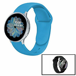 PHONECARE Kit Bracelet en Silicone Souple Avec Bloucle + Film d'hydrogel pour Xiaomi Mi Watch Revolve Active - Bleu Ciel