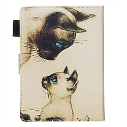 Acheter Etui en PU impression de modèle avec support et boucle de stylet deux chats pour votre Amazon Kindle Paperwhite 4 (2018)/3/2/1 (2015)