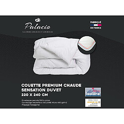 Acheter Vente-Unique Couette sensation duvet en percale de coton 91 fils/cm² - 220 x 240 cm - 400 g/m² - Blanc - AUXENCE